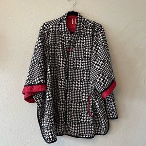 Black and white herringbone jacket/cape